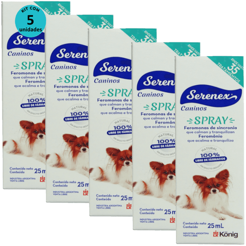 Serenex Spray 25ml Para Cães Kit Com 5 unidades Serenex Spray 25ml Para Cães Kit Com 5 unidades